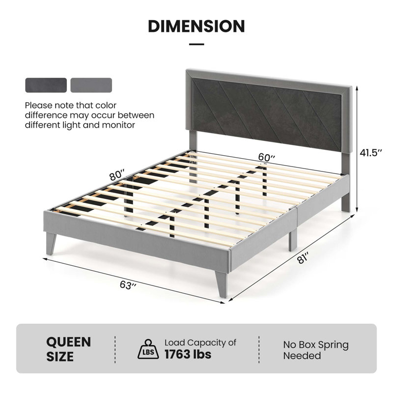 Minhaj Upholstered Platform Bed, Queen
