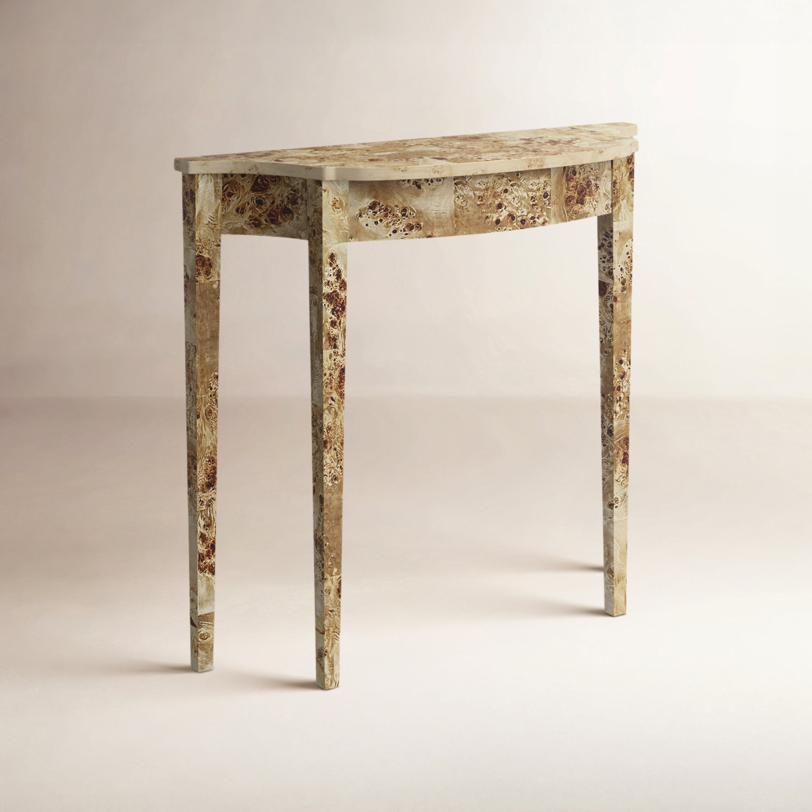 Kal 36" Burl Console Table, Natural Burl