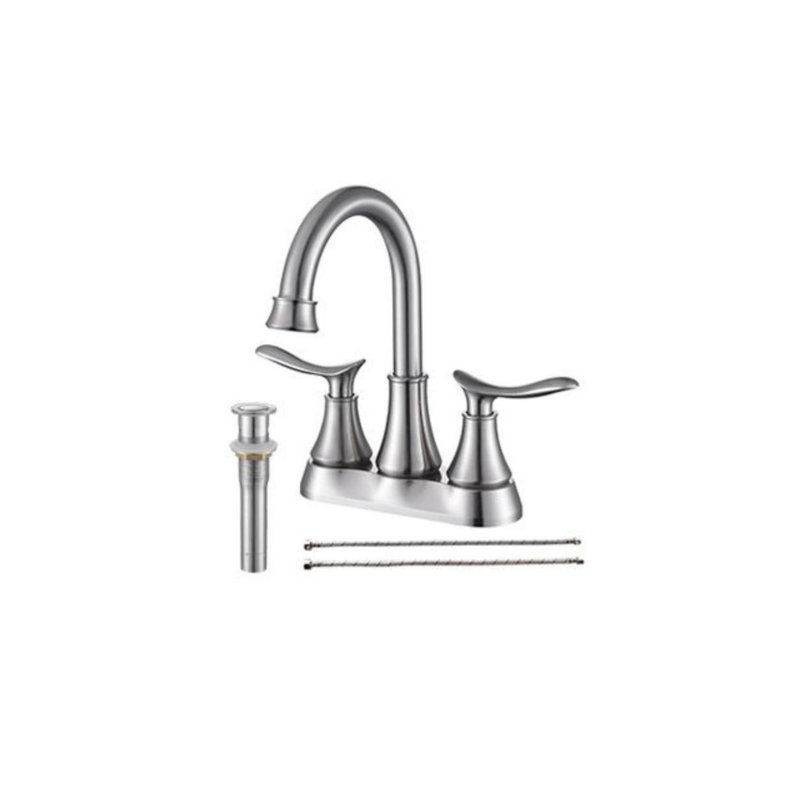 Bathroom faucet with 360 degree turn spout, Brushed Nickel