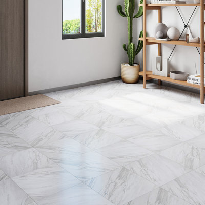 Belul Peel and Stick 45.72cm x 45.72cm PVC Singular Tile in  Ivory