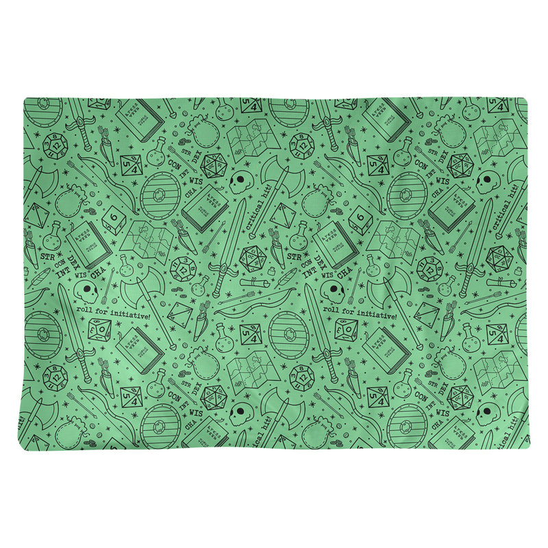 Katelyn Elizabeth Polyester Abstract Rectangle Placemat, Green/Black