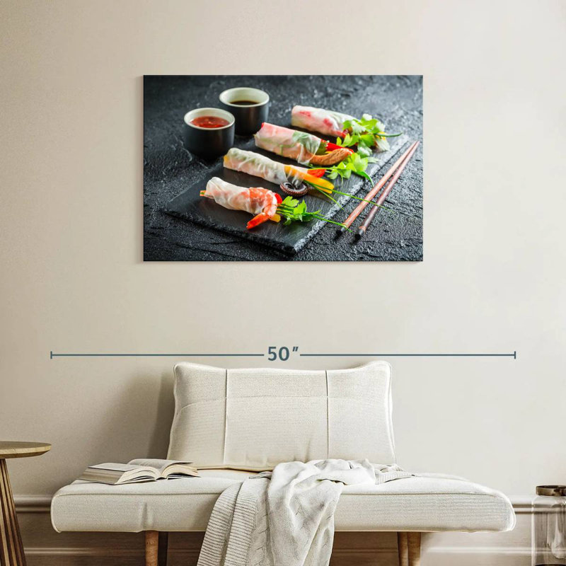 Seafood Spring Rolls, 24" H x 36" W