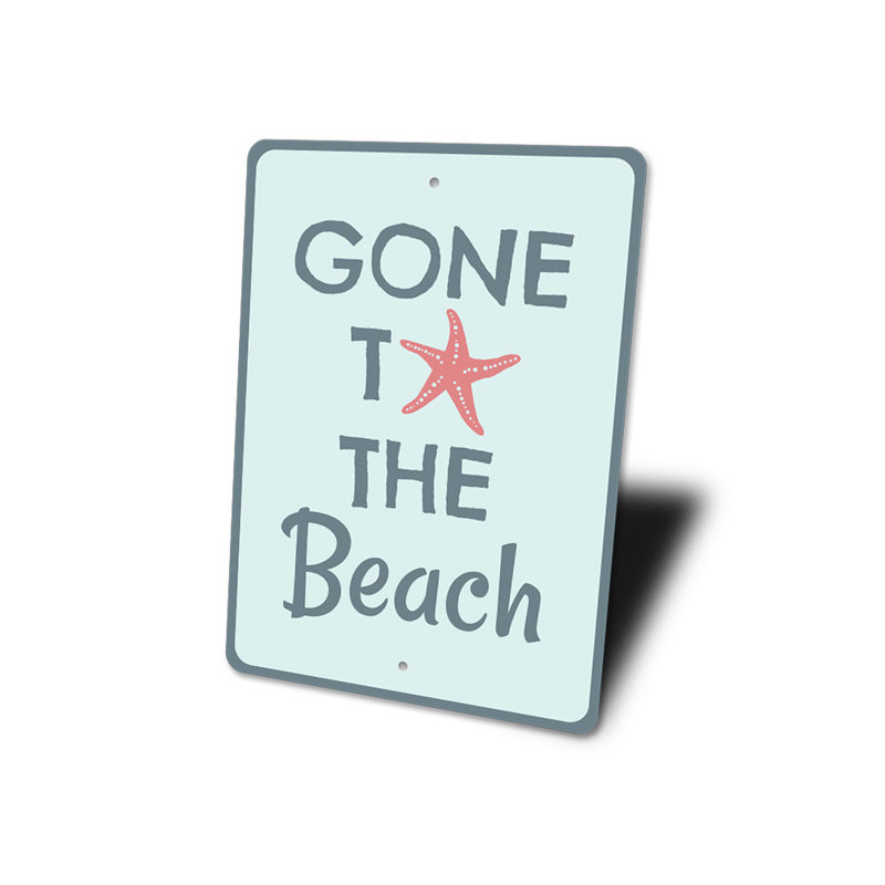 Panneau «Gone To The Beach», H 14 po x l 10 po x P 0,04 po