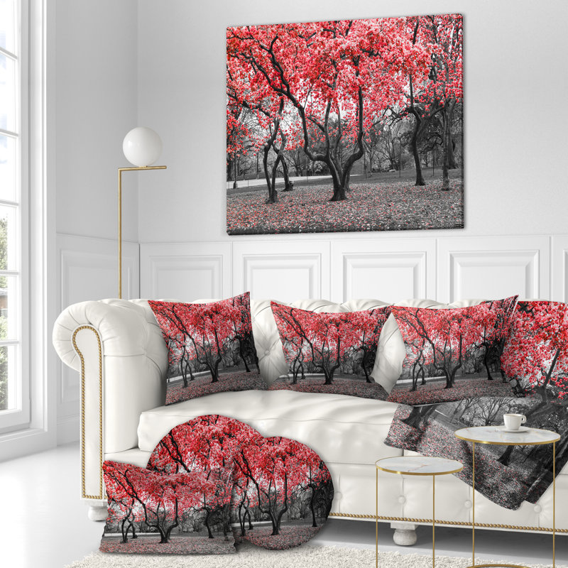 «Red Flower Trees Blossom», reproduction de photo sur toile tendue, H 30 po x l 40 po x P 1,5 po