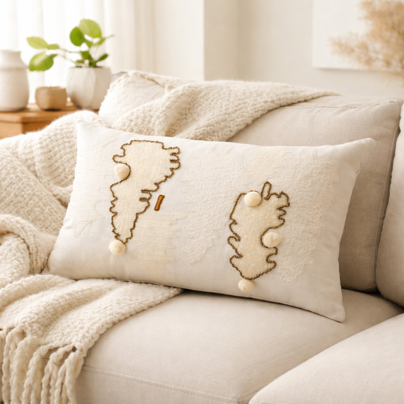 Lumbar Pillow | White Wonderland Holiday Pillow | 24x16"