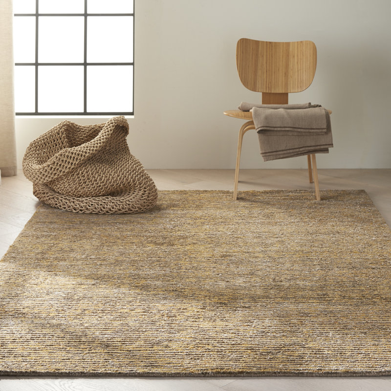 Tapis fossile tissé à la main Mesa, Rectangle 5 pi 6 po x 7 pi 5 po