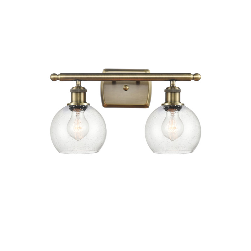 Éclairage pour meuble-lavabo en laiton antique à 2 lumières Almatine, Laiton antique, Incandescente