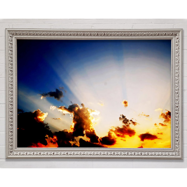 Sun Rays Frame Image Bright Star Sunrays Of The Golden Cloud - Single Picture Frame Print ...