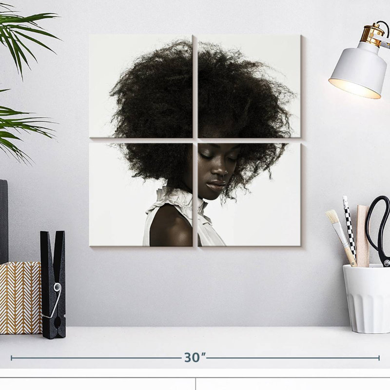 Leisha, femme aux cheveux bouclés, H 18 po x l 18 po