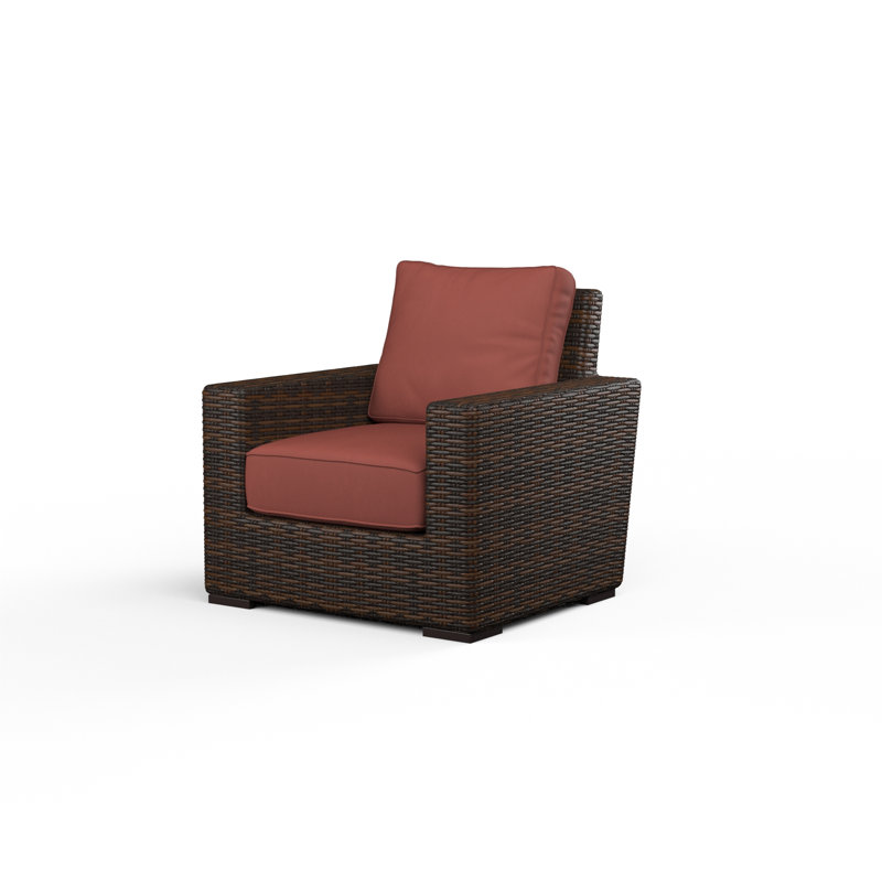 Parris Patio Chair with Sunbrella® Cushion, Canvas Henna Sunbrella® Canvas, Brown