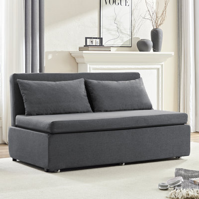 Ebern Designs Sofa Bed Couch,convertible Sleeper Sofa With Cushions & Throw Pillows,2 In 1 Pull Out Couch Bed For Small Place,living Room, Office