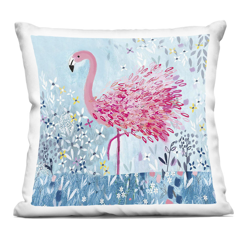 Coussin décoratif imprimé poule Portrait sur feuille, Carré H 18 po