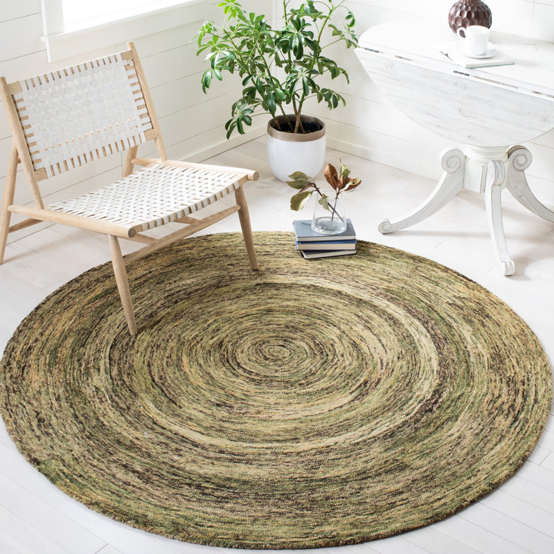 Nashua Hand Tufted Wool Abstract Rug, Round 6'