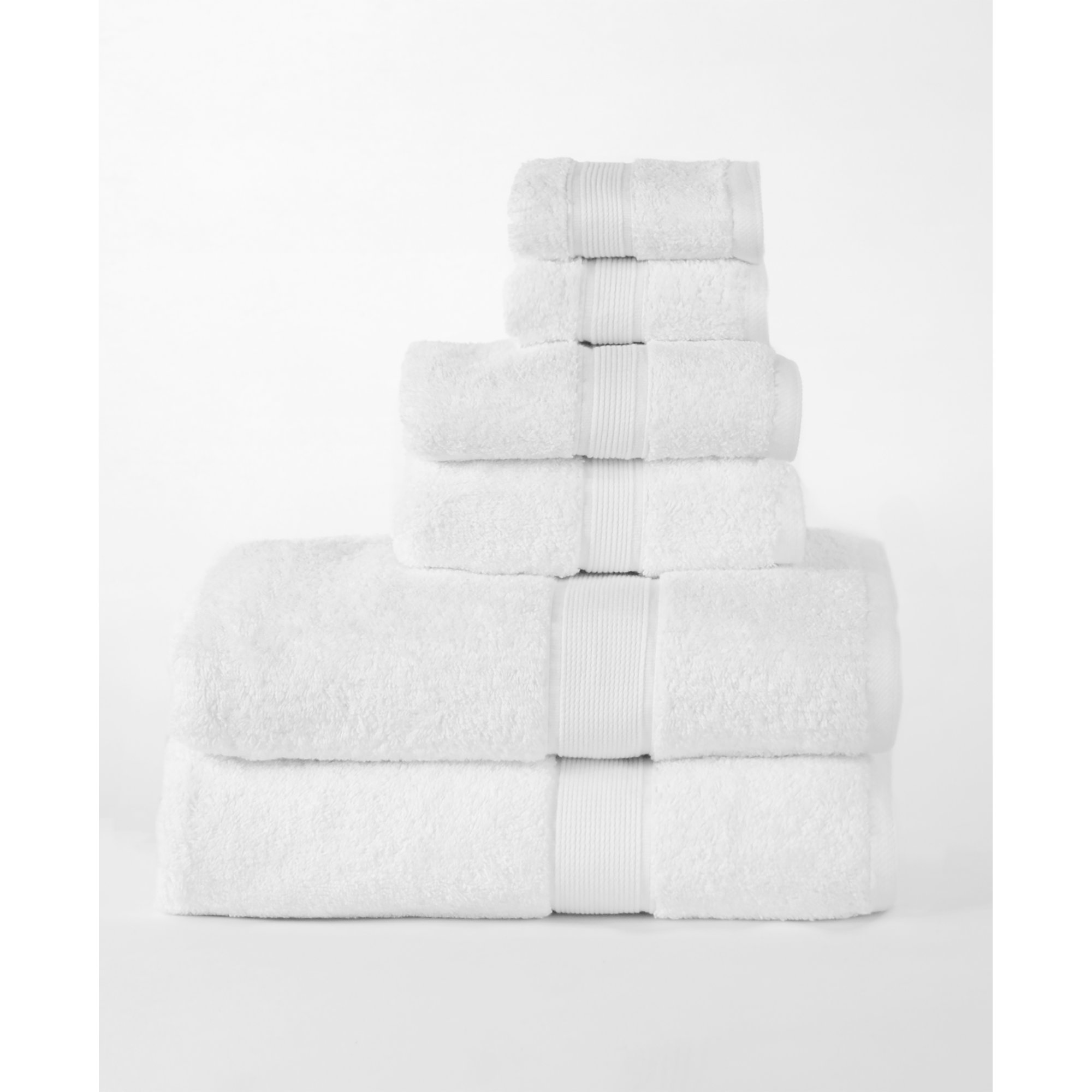 Lyndon 6 Piece 100% Cotton Towel Set, White