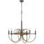 Lustre candélabre 6 lumières, laiton antique 31 pouces et bronze foncé-125317845-125317844-125317841