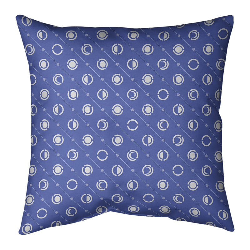 Motif de phases de lune classiques Coussin décoratif, Duvet synthétique, Bleu clair, H 16 po x l 16 po
