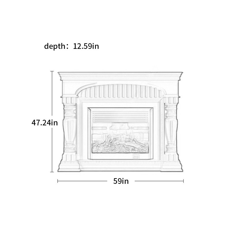 American solid wood fireplace decor, Black