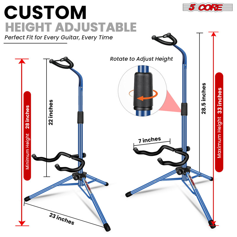 Support pour guitare 5 cordes Soporte Para Guitarra, Bleu