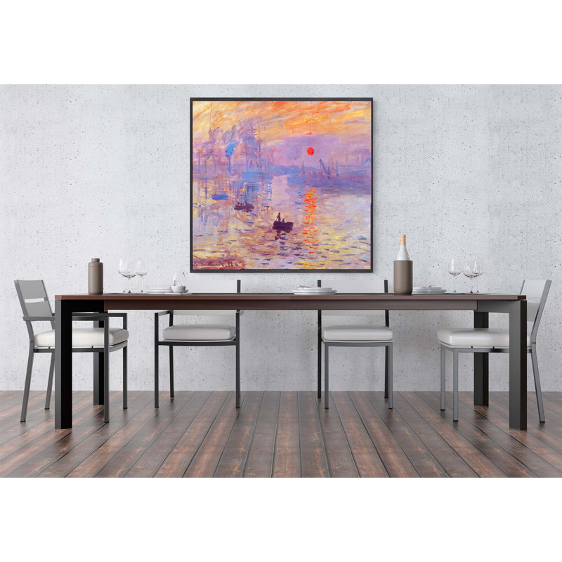 Cadre «SUNRISE I» par Claude Monet, Cadre noir, H 60 po x l 54 po