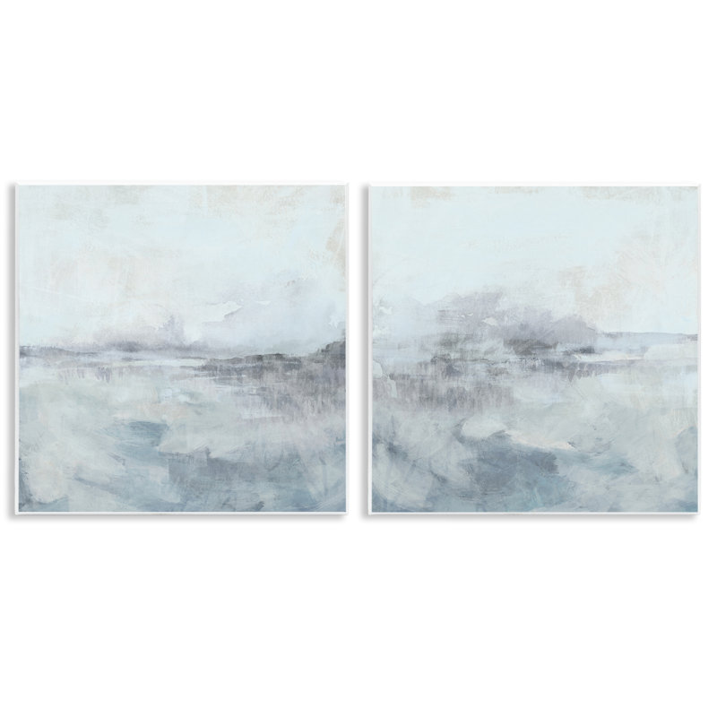 Ensemble de 2 plaques murales Misty Horizon View, design par June Erica Vess