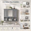 Armoire à pharmacie murale de 89 cm (35 po) avec miroir et tablettes de rangement, grise-1127821089
