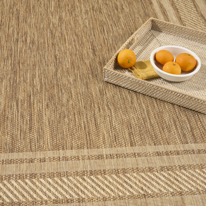Horizon Indoor/Outdoor Modern Rug, Rectangle 6' x 9', Natural