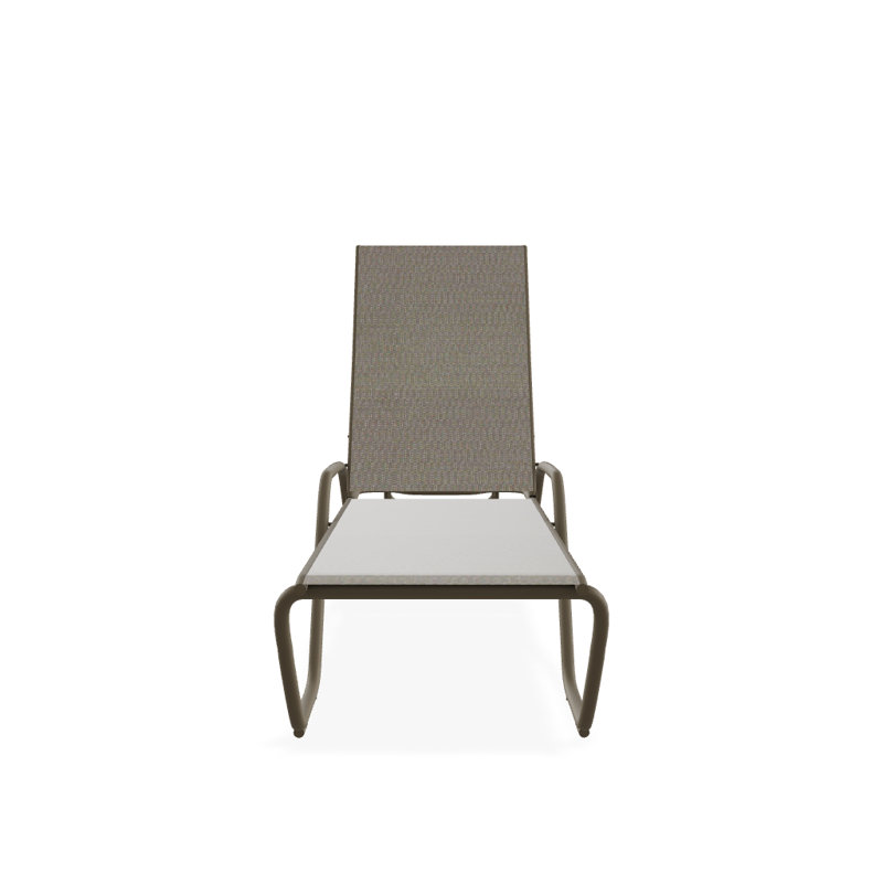 Outdoor Rust-Resistant Metal Chaise Lounge, Textured Beachwood, Coastline