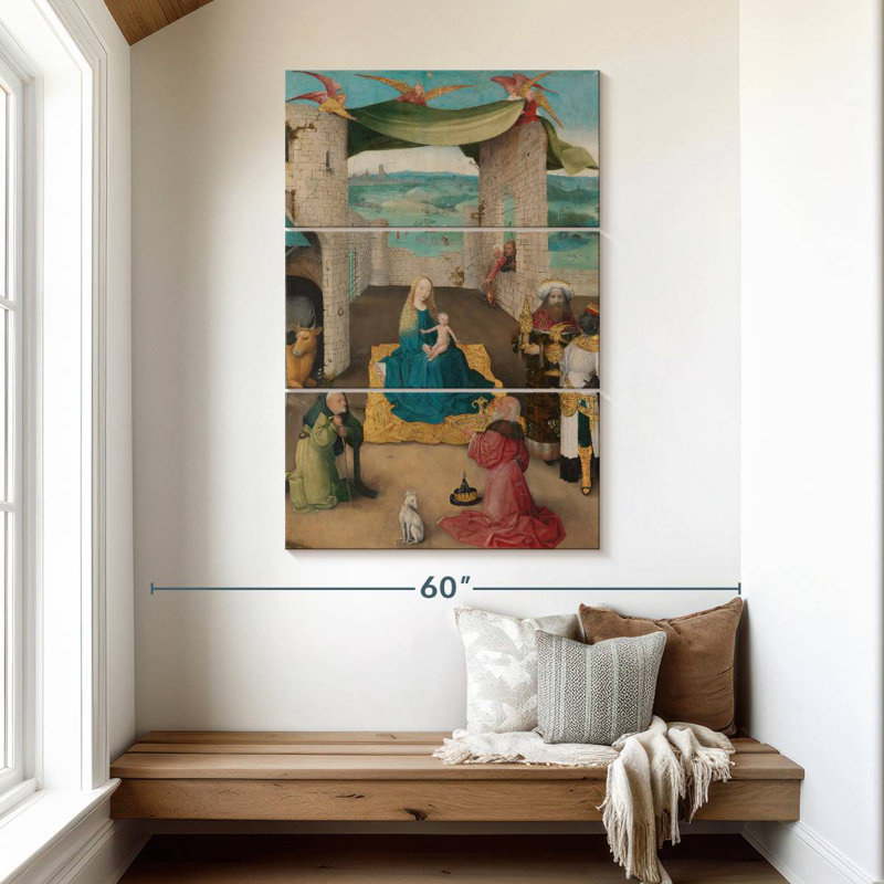 Leisha l'adoration des mages 1475, H 50 po x l 32 po