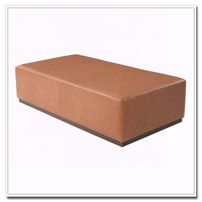 Repose-pieds en cuir de polyuréthane brun