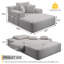Luxueuse chaise longue convertible avec fonction canapé-lit 2-en-1, coussin en mousse à ressort, pochette de rangement et conception sans assemblage pour les petits espaces-130000071