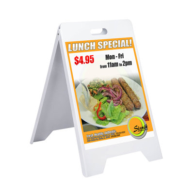 19" x 32" Portable Foldable A-Frame Signboard Double Side Sandwich PVC Sign Board Stand Sidewalk