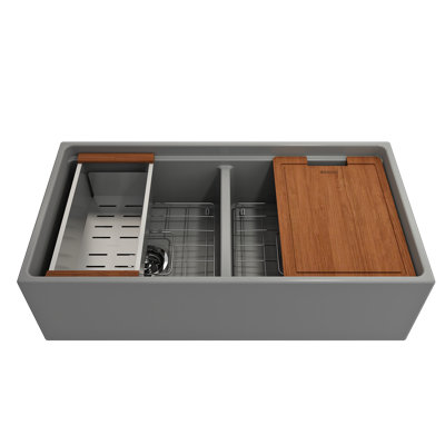 Contempo 36'' L Double Basin Kitchen Sink