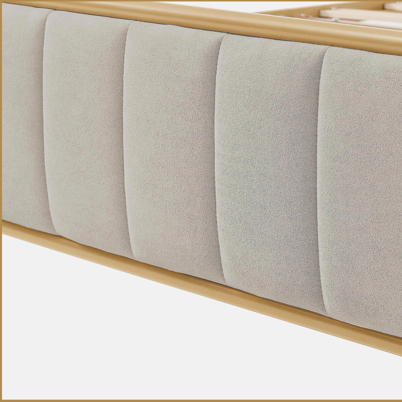 Structure de lit tapissier pour grand lit, Kaki
