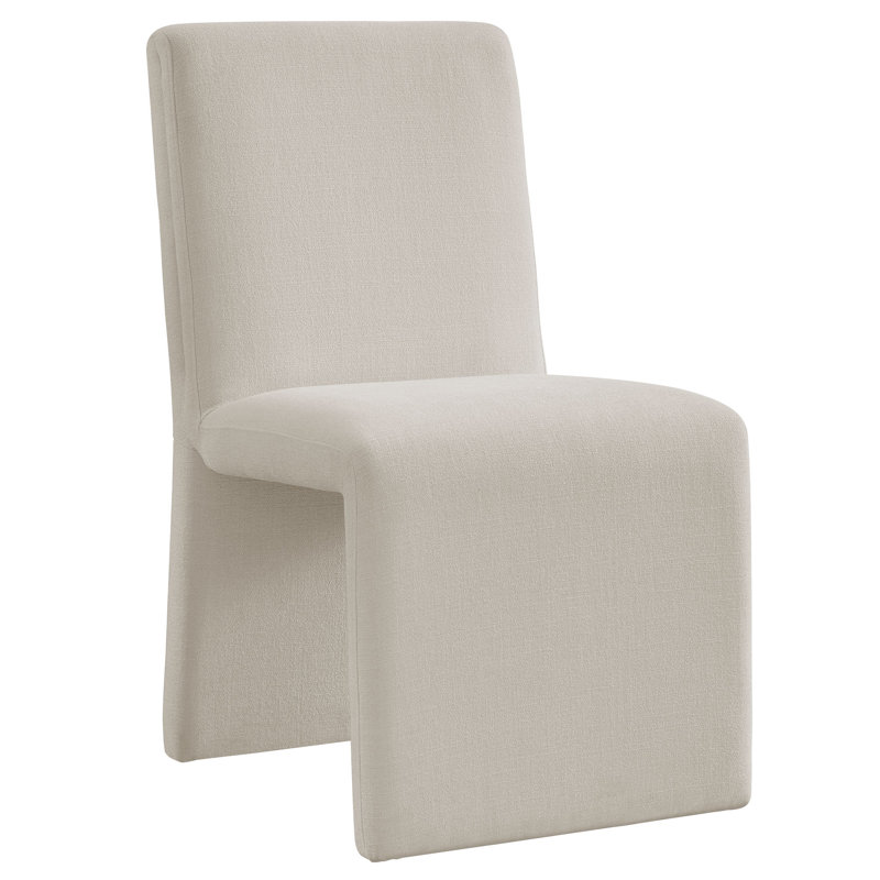 Chaise d'appoint de salle à manger rembourrée en tissu Emory, Salée