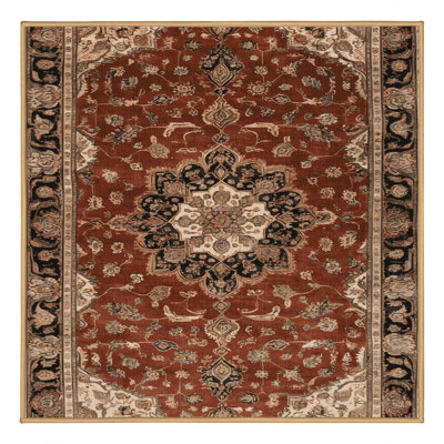 Machine Washable Persian Brown Area Rug