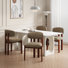 Upholstered Solid Wood Dining Chair with Ergonomic Padded Backrest
