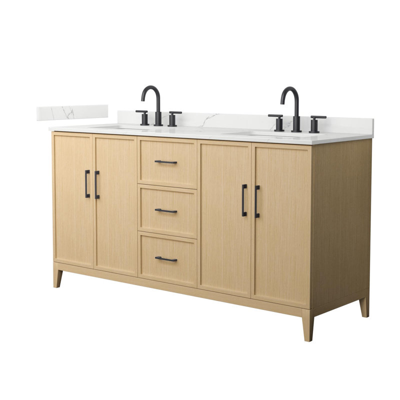 Elan 66'' W Vanity, Tan, 8" Center, Matte Black