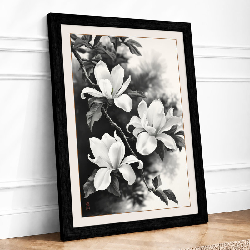 Blooming Stems Botanical - Print, Black, A4 - 29.7 x 21.0 cm