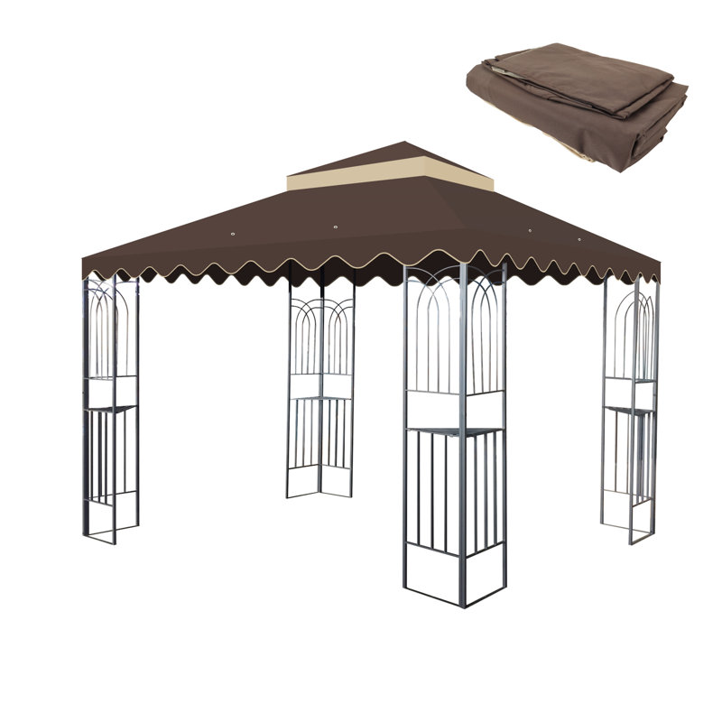 Auvent de remplacement pour abri de jardin 10 pi x 10 pi (base non incluse), Brun