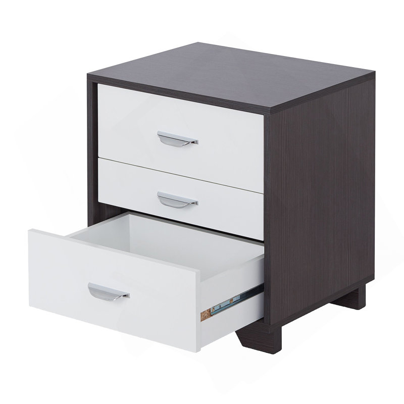 Mottla 20'' W Nightstand, White/Black