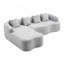 Canapé modulaire en L en chenille à compression complète avec méridienne incurvée pour une détente confortable dans les espaces de vie-863019587