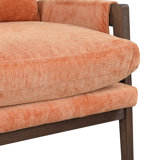 Blerton Mid-Century Modern Velvet Accent Chair,Leisure Chair with Solid Wood and Thick Seat Cushion for Living Room,Bedroom,Studio