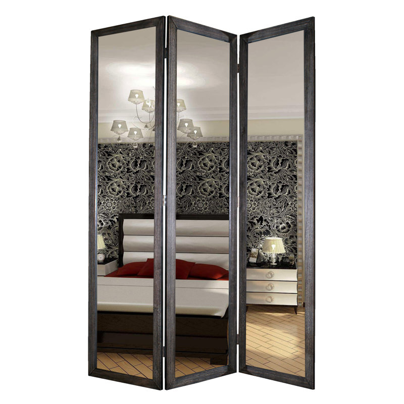 Cloison pliante 3 panneaux l 50 po x H 69 po Cartagena, Gris patiné