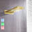 Reno LED Color Changing Gold Plate Two Ways Soild Brass Wall Mount Shower Head