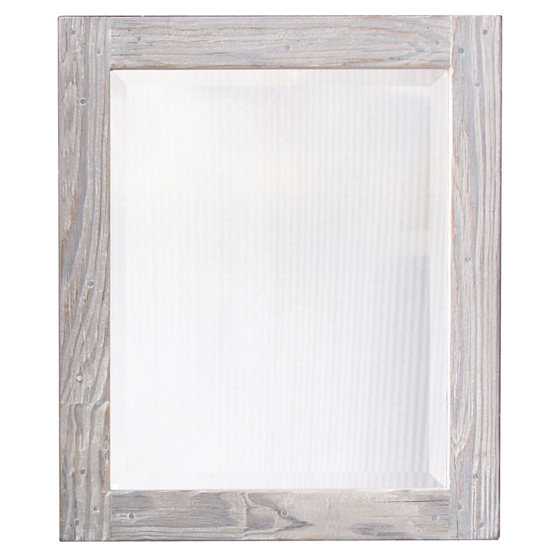 Miroir de salle de bain biseauté moderne et contemporain Americana, Bois flottant