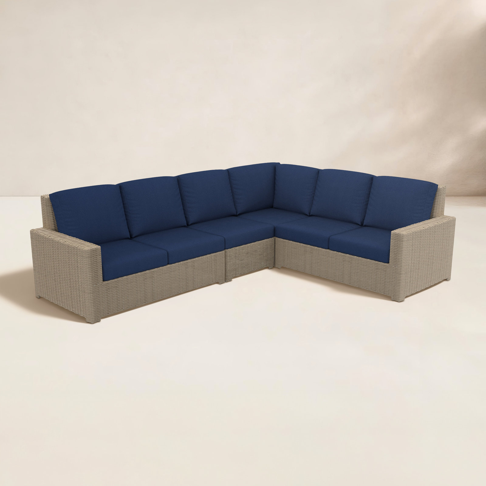 Henri 116" Sunbrella® Patio Sectional Set, Sunbrella Canvas Navy