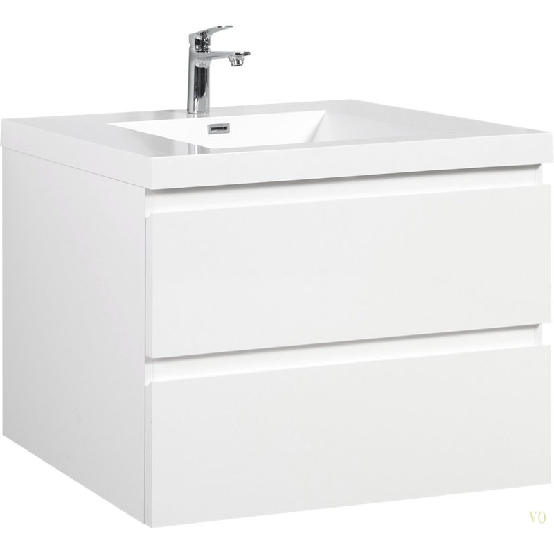 Meuble-lavabo flottant 36 po avec lavabo, meuble-lavabo mural moderne 36 po avec lavabo en résine et tiroirs à fermeture en douceur