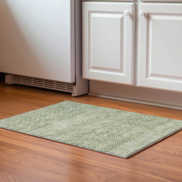 Premium Machine Washable Prisco Green Rug