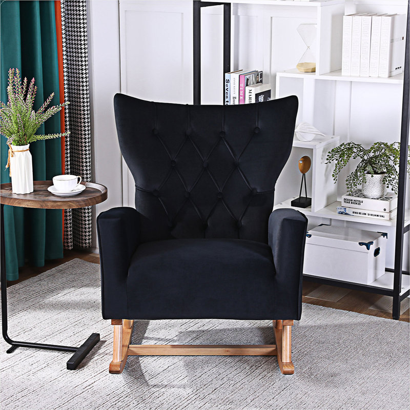 Chaise berçante Madlynn, Noir