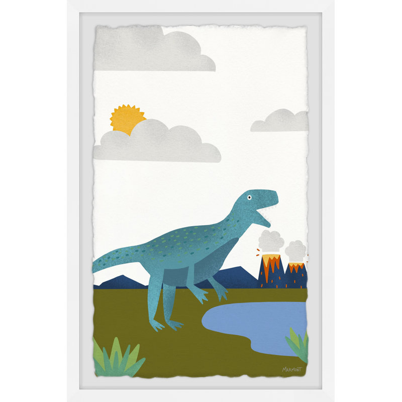 Reproduction encadrée de dinosaure assoiffé Bonnepress, H 18 po x l 12 po x P 1,5 po